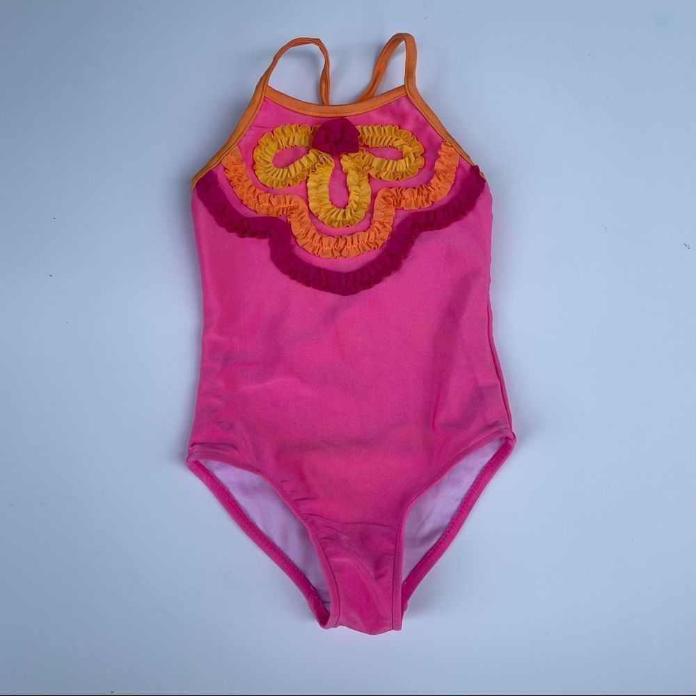 Love U Lots Girls' Swimsuit Ruffle Flower Design
